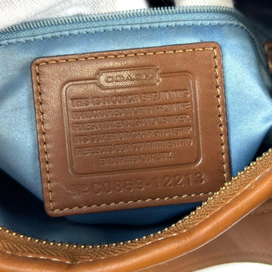COACH コーチ ショルダーバッグ デニム ブルー パッチワーク バケツ型