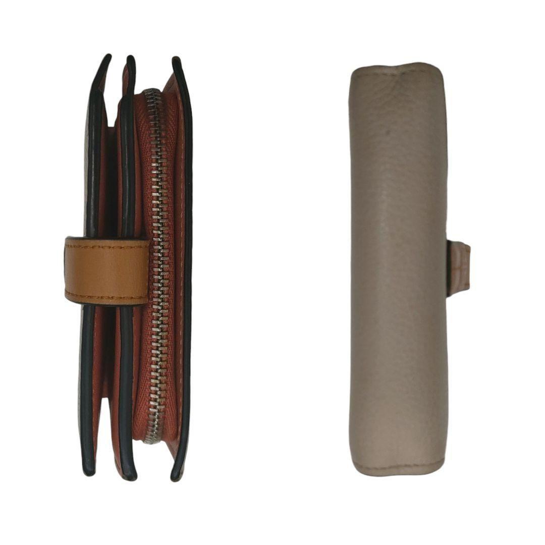 ロエベ　折り財布　コンパクトジップウォレット　アナグラム　ベージュ