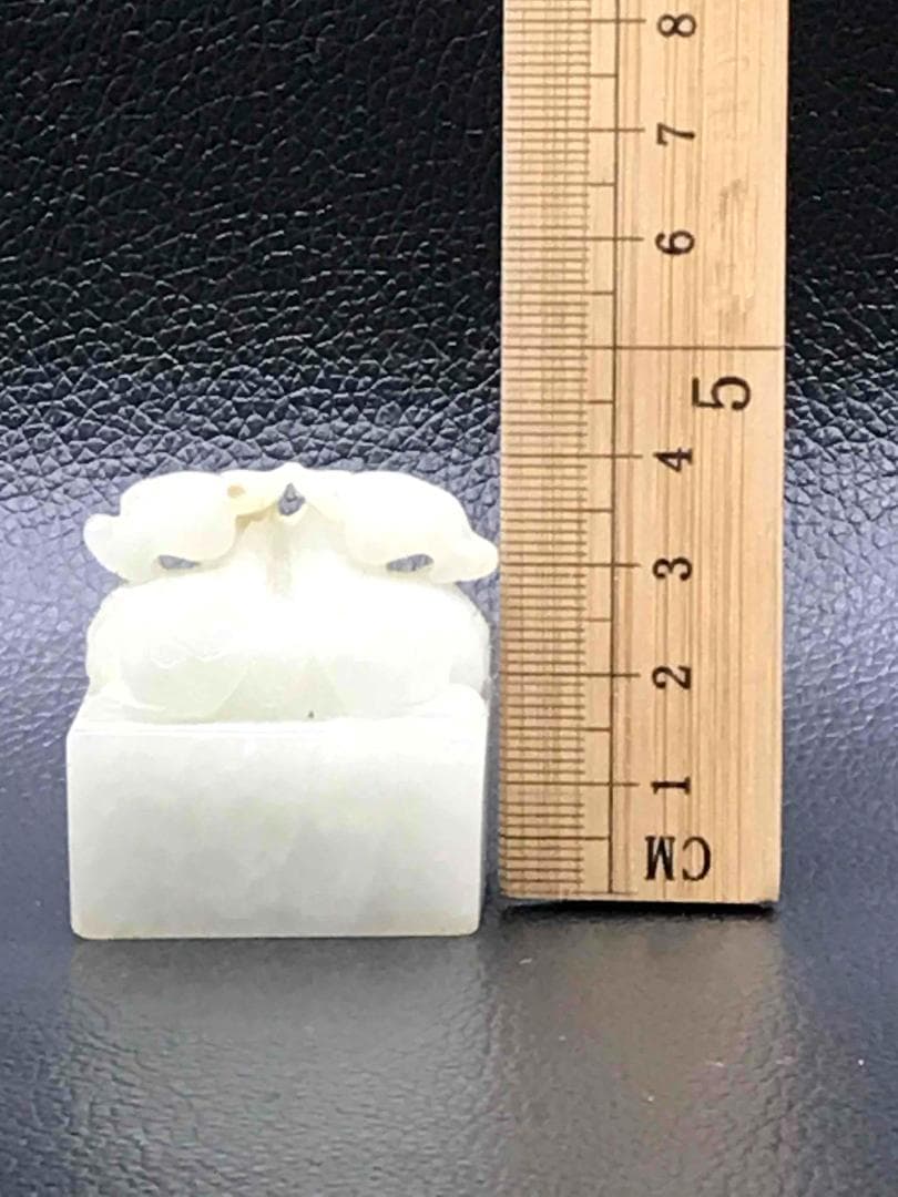 中国古美術 和田玉 古印 白玉印 双龍紋鈕 純粋和田玉