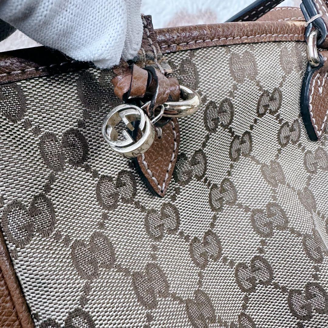 グッチ ブリー スモール バッグ ショルダー GG レザー キャンバス 2WAY