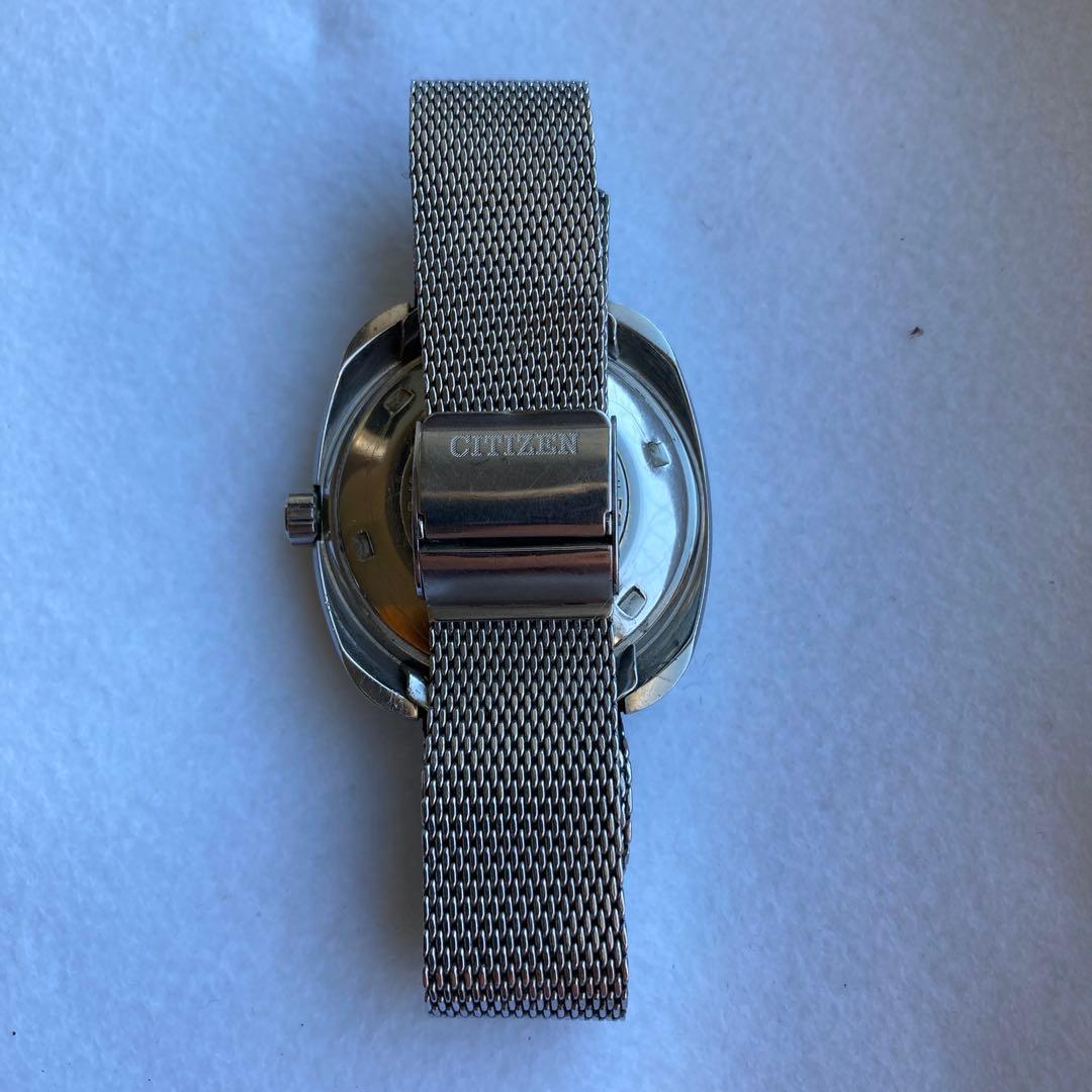 CITIZEN レオパード10 自動巻き時計 グレー メッシュバンド