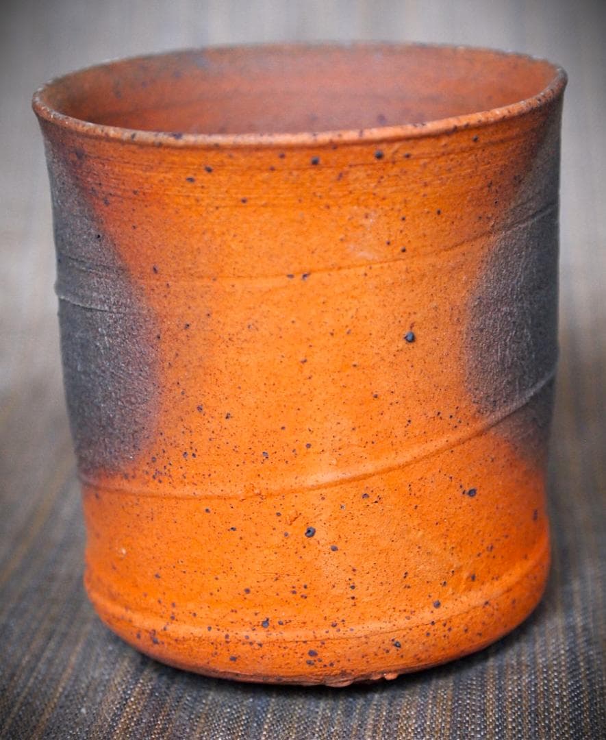 新作☆中里太亀【師＆父：中里隆】唐津南蛮焼き締め湯のみA 美術品