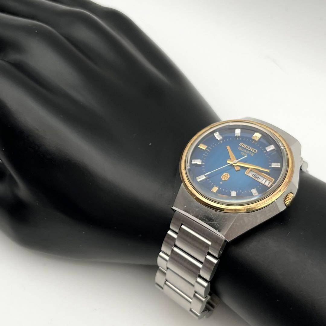 【稼働品】SEIKO カットガラス　クォーツ 腕時計 コンビ 3863-7020