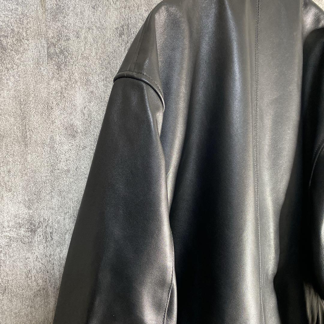 上質ラムレザー 圧倒的存在感 シングルライダース 3XL ゆるダボ 極上