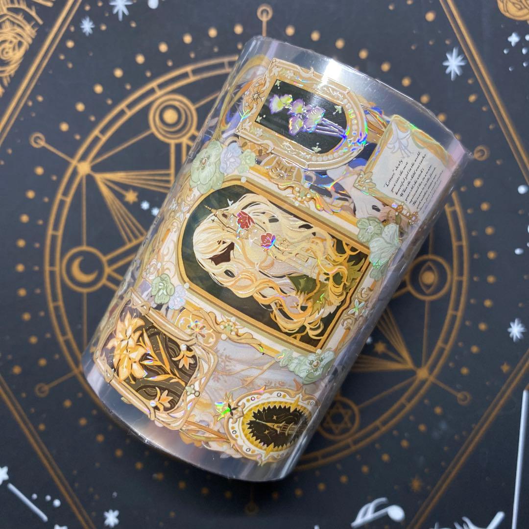 T】海外 10m巻 貝殻光/銀マスキングテープ 人物系 女の子/男の子