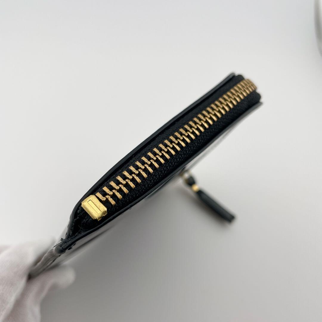 大人気✨コムデギャルソン 財布 L字ファスナー 本革 ポルカドット ブラック