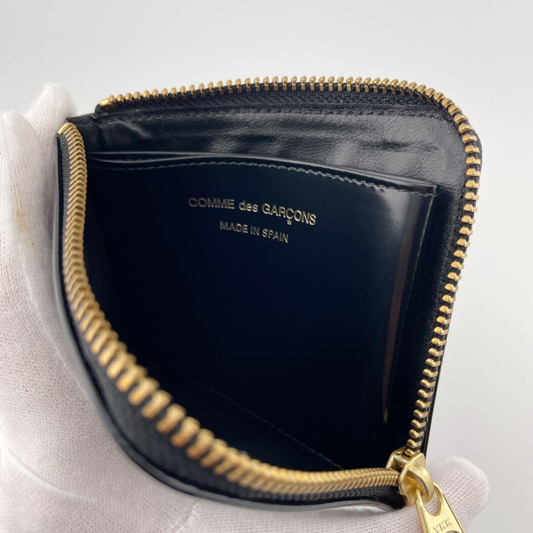 大人気✨コムデギャルソン 財布 L字ファスナー 本革 ポルカドット ブラック