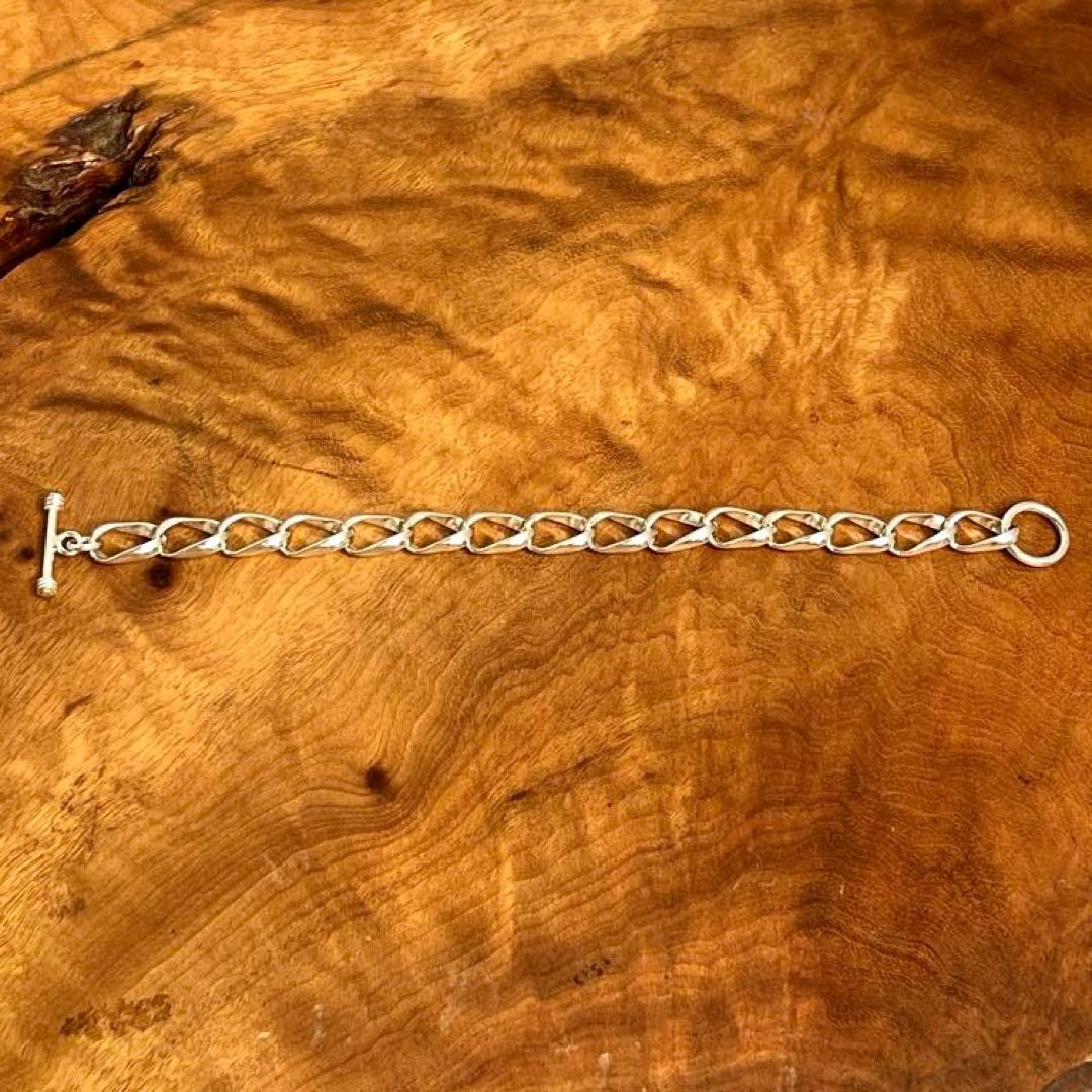 USヴィンテージ シルバー ウェーブリンク ブレスレット 925