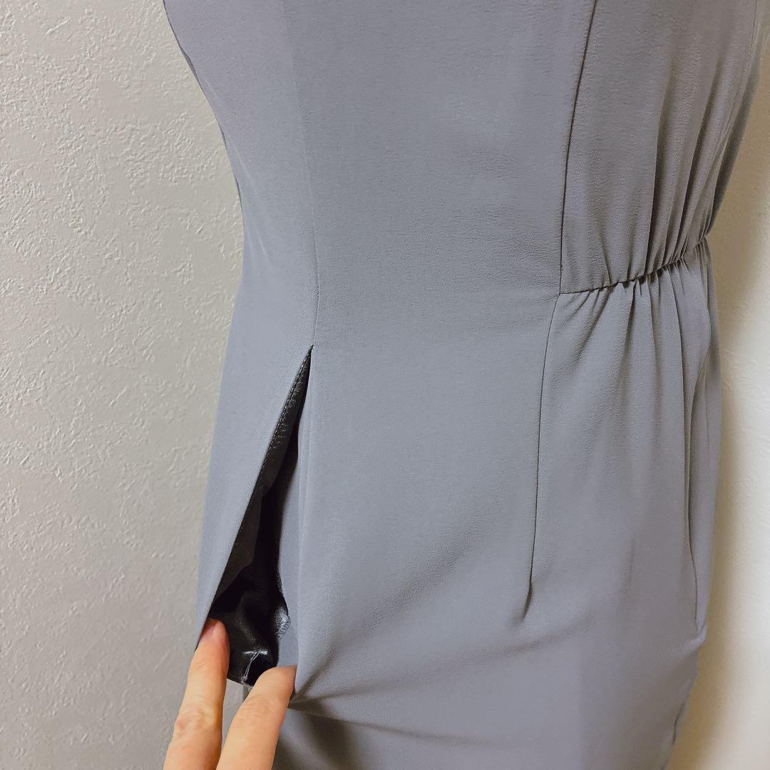 アンドレスド グレー×グリーン detached sleeve dress