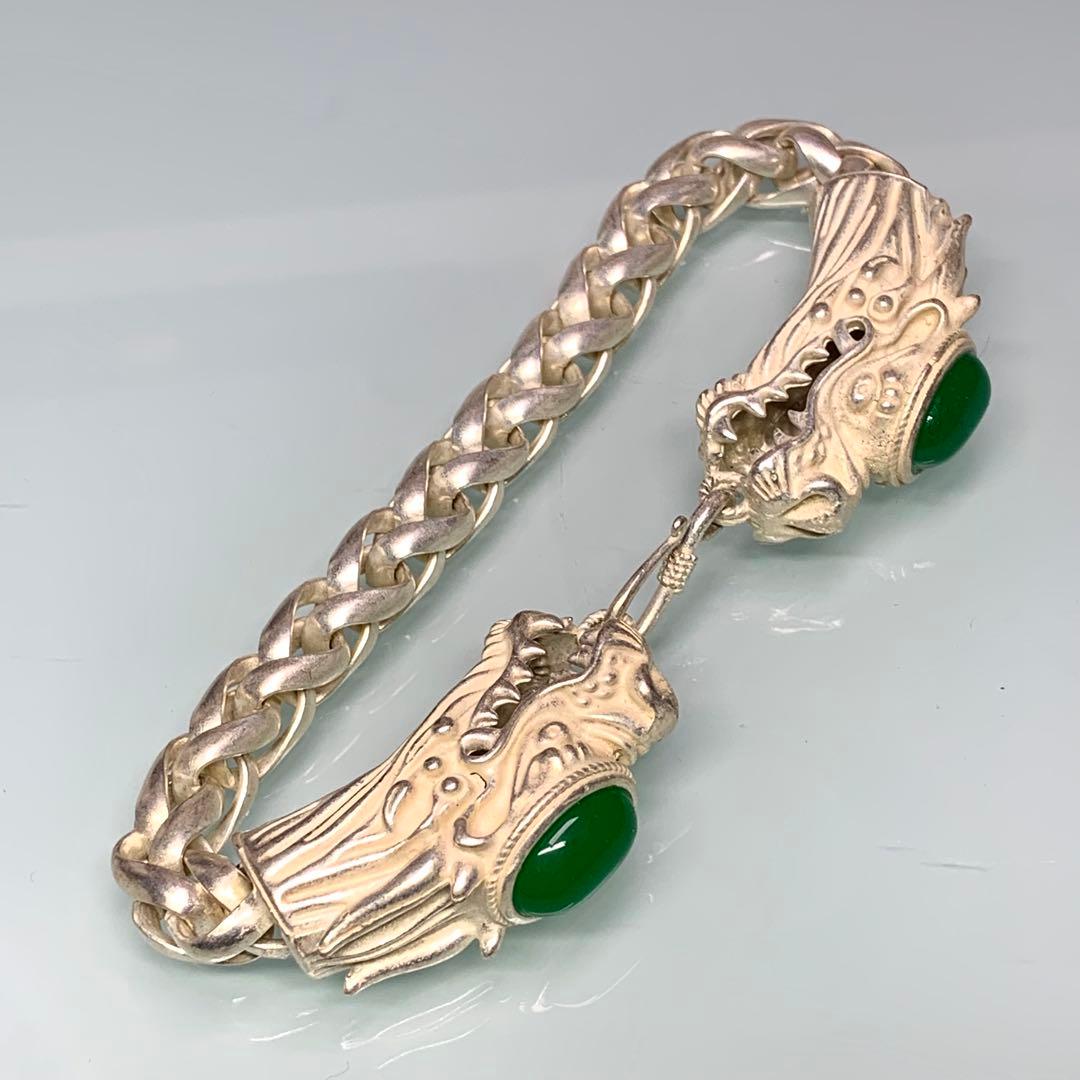 時代物 銀龍 ブレスレット お守り 魔除け 縁起物 逸品