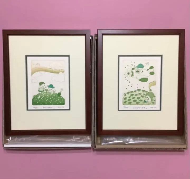 絵画・額縁・版画・上砂 理佳・2点セット・新品未使用・エッチング