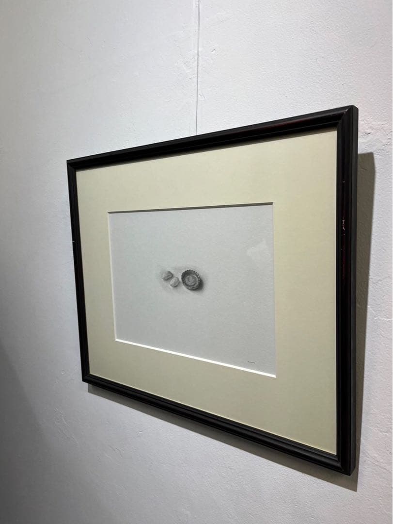 野田弘志　ピーナッツとビールのせん　1985年 鉛筆画