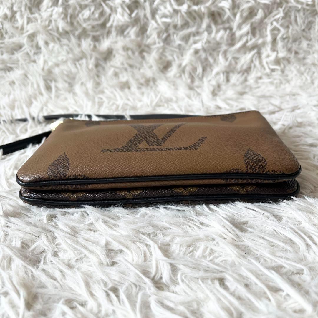 ルイヴィトン　ショルダー　ドゥーブルジップ　モノグラムジャイアント　リバース