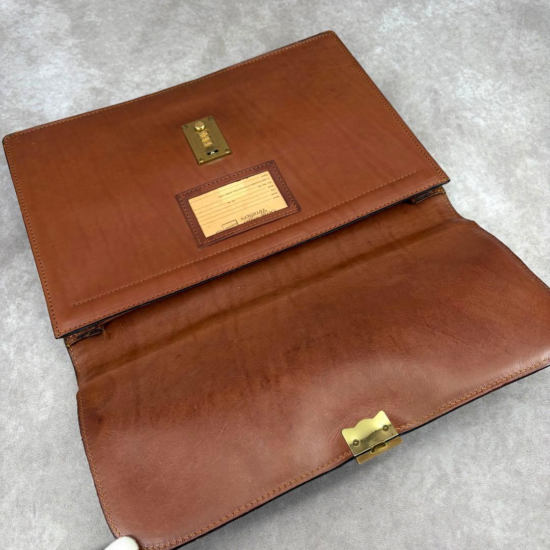 シュレスリンガー スリムブリーフケース ビジネスバッグ フルグレインレザー 本革