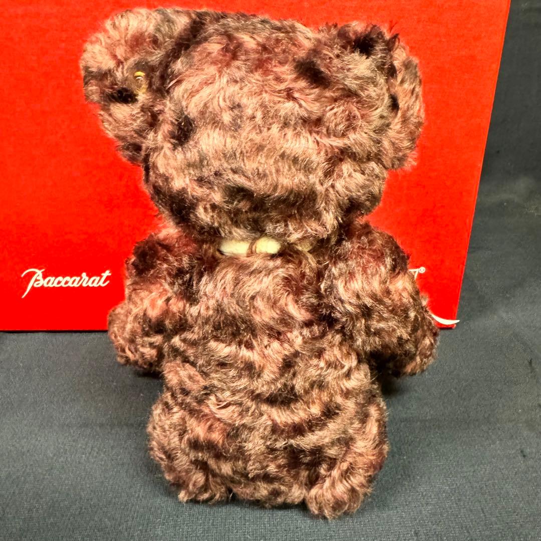 138-25 シュタイフ バカラ コラボ ペンダント付 テディベア ボルドー