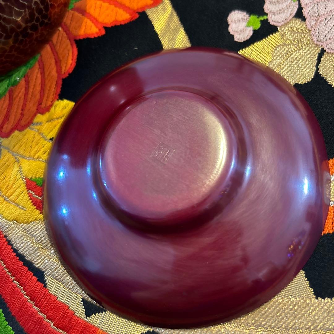 茶こぼし 銅製 花模様 茶托1枚付き