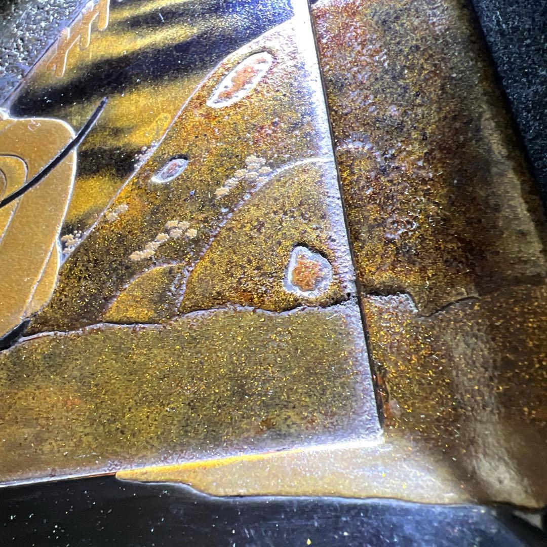 専用　時代盛蒔絵　八橋図盆　木箱付　幅25.8㎝　東Y7-1229☆2Fトヒルト