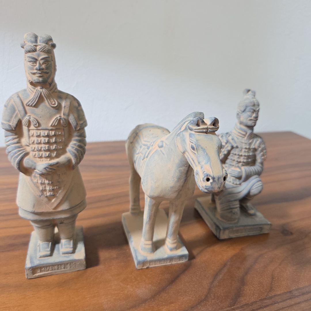 兵馬俑レプリカ 3体セット 秦俑博物館 置物 - メルカリ