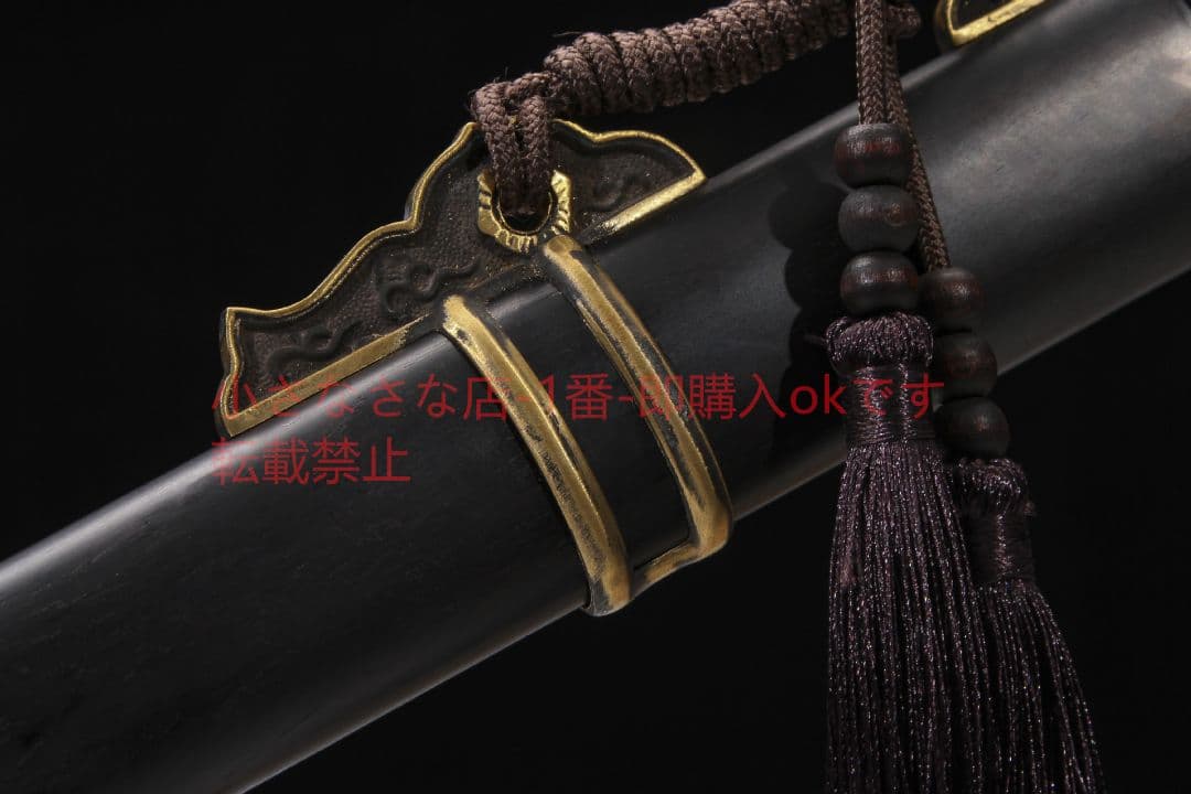 黒檀木魚皮柄小唐横刀T 10焼刃 古兵器 武具 刀装具 日本刀 模造刀 居合刀