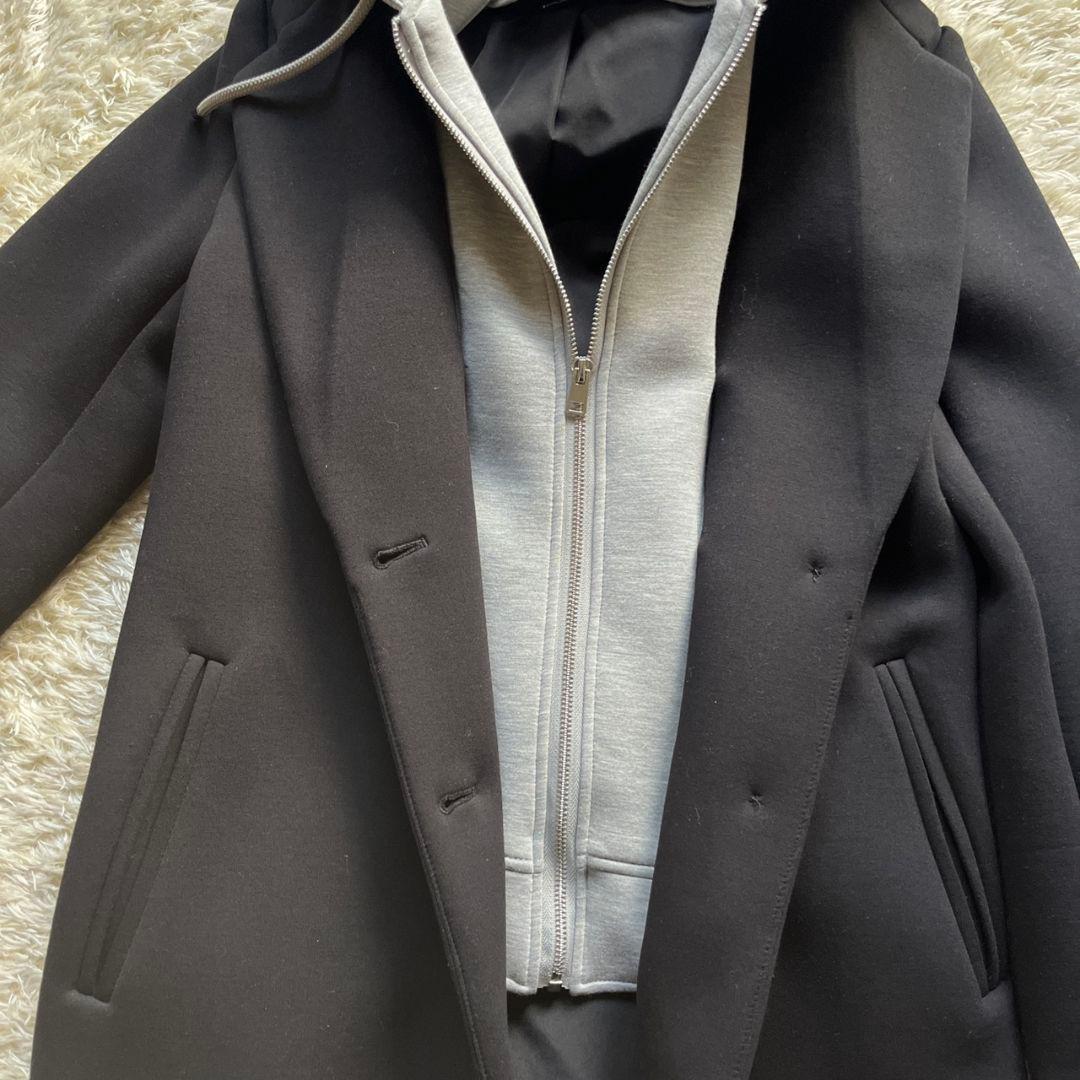 極美品 ZARA チェスターコート デタッチャブルフード コントラスト