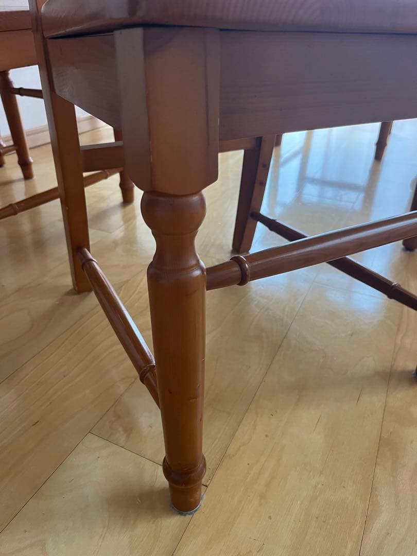 カントリー　天然パイン　テーブル　椅子4脚　ダイニングオールパイン　引越し急ぎ❗️