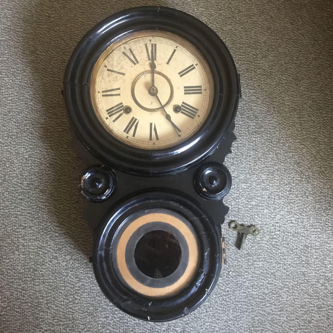希少＊柱時計 だるま時計 四つ丸 ゼンマイ式 アンティーク