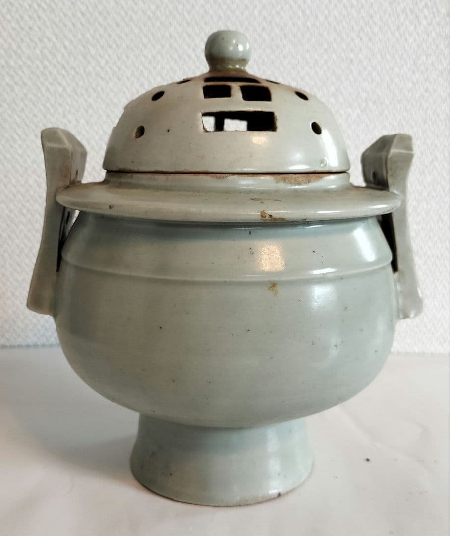 李朝　白磁香炉