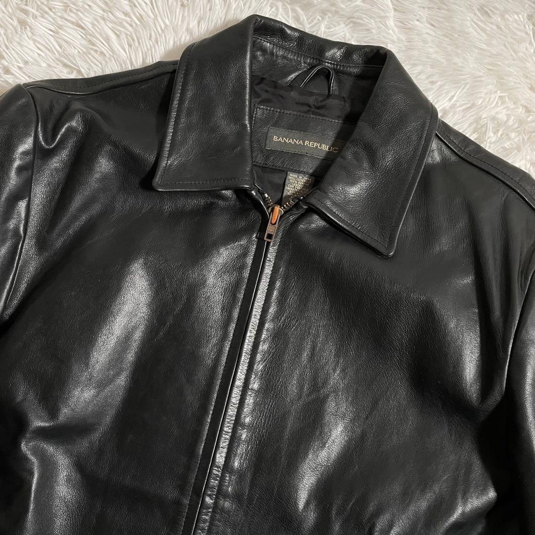 90s バナナリパブリック レザージャケット サイドスリット - メルカリ