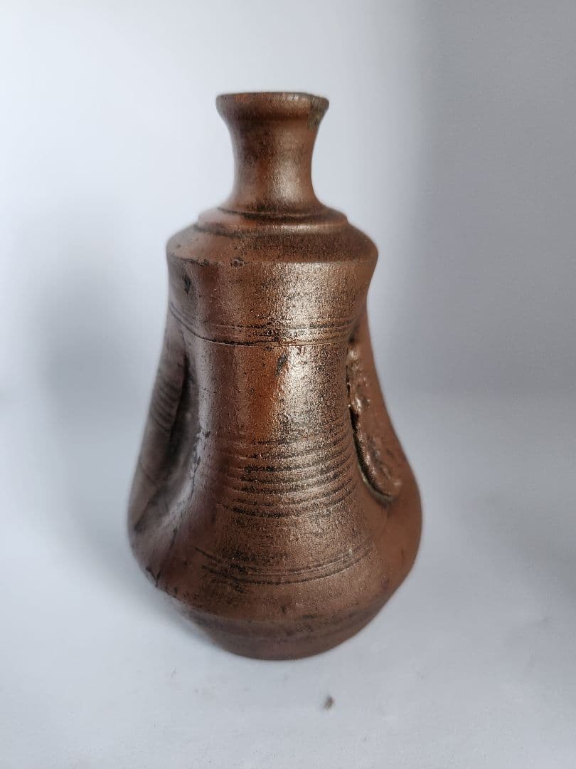 古備前　人形 徳利　第13代 木村長十郎 友敬 貫一(拓本)　室町末期