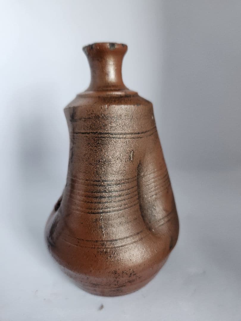 古備前　人形 徳利　第13代 木村長十郎 友敬 貫一(拓本)　室町末期