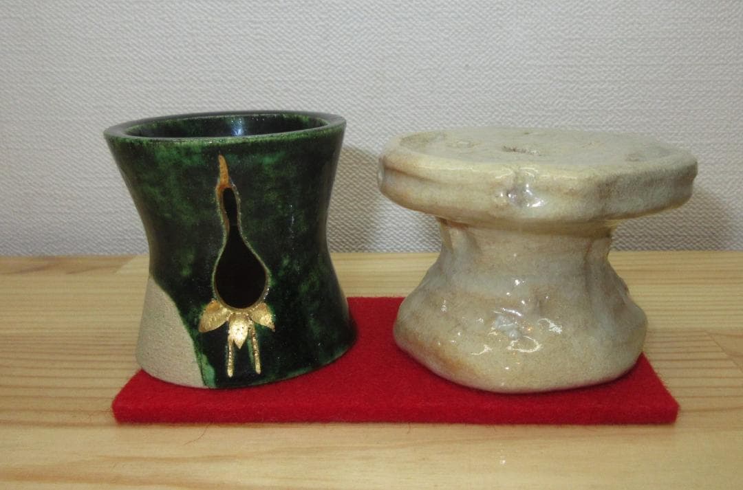 送料込【逢絢亭】茶道具 蓋置 楽焼 鶴亀蓋置 表千家流書付 楽惺入 共箱入り 送料込【逢絢亭】茶道具 蓋置 楽焼 鶴亀蓋置 表千家流