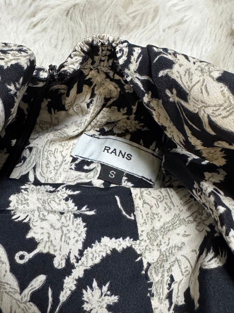 RANS エンジェル柄フレアワンピース