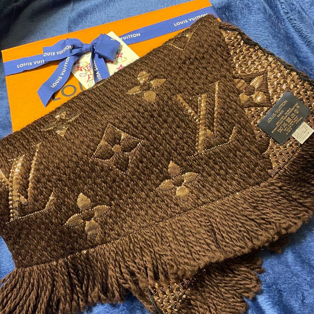LOUIS VUITTON マフラー ブラウン/ゴールド