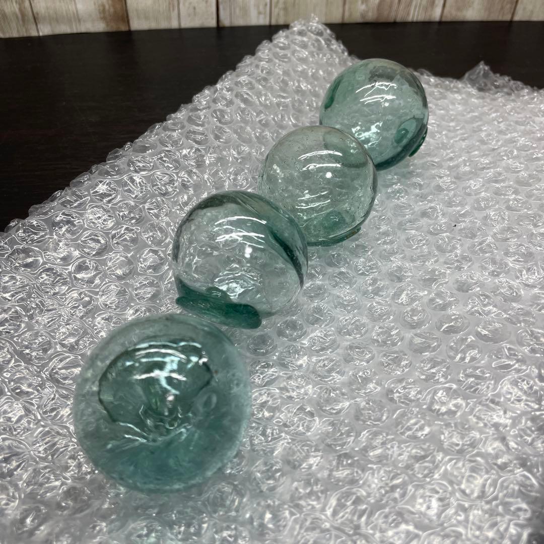 浮き玉 ガラス玉 4個 3-2421 ガラス玉・浮き玉 大小4個セット