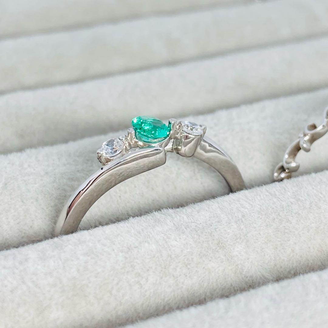 天然石 ノンオイルエメラルド 希少石 エメラルドリング