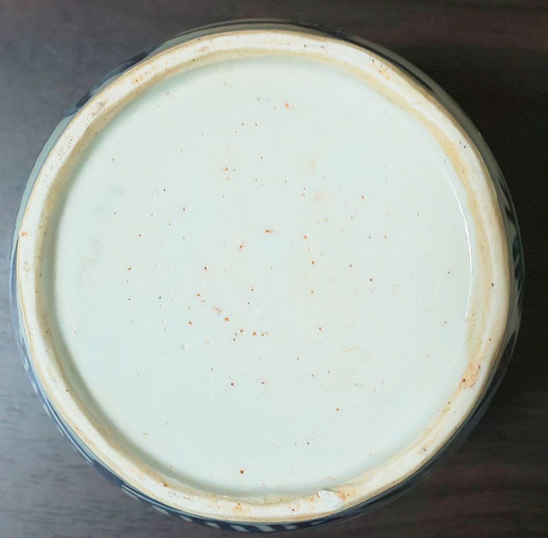 中国美術 白磁胴継染付 明 清時代 霊芝文 牡丹 花鳥模様