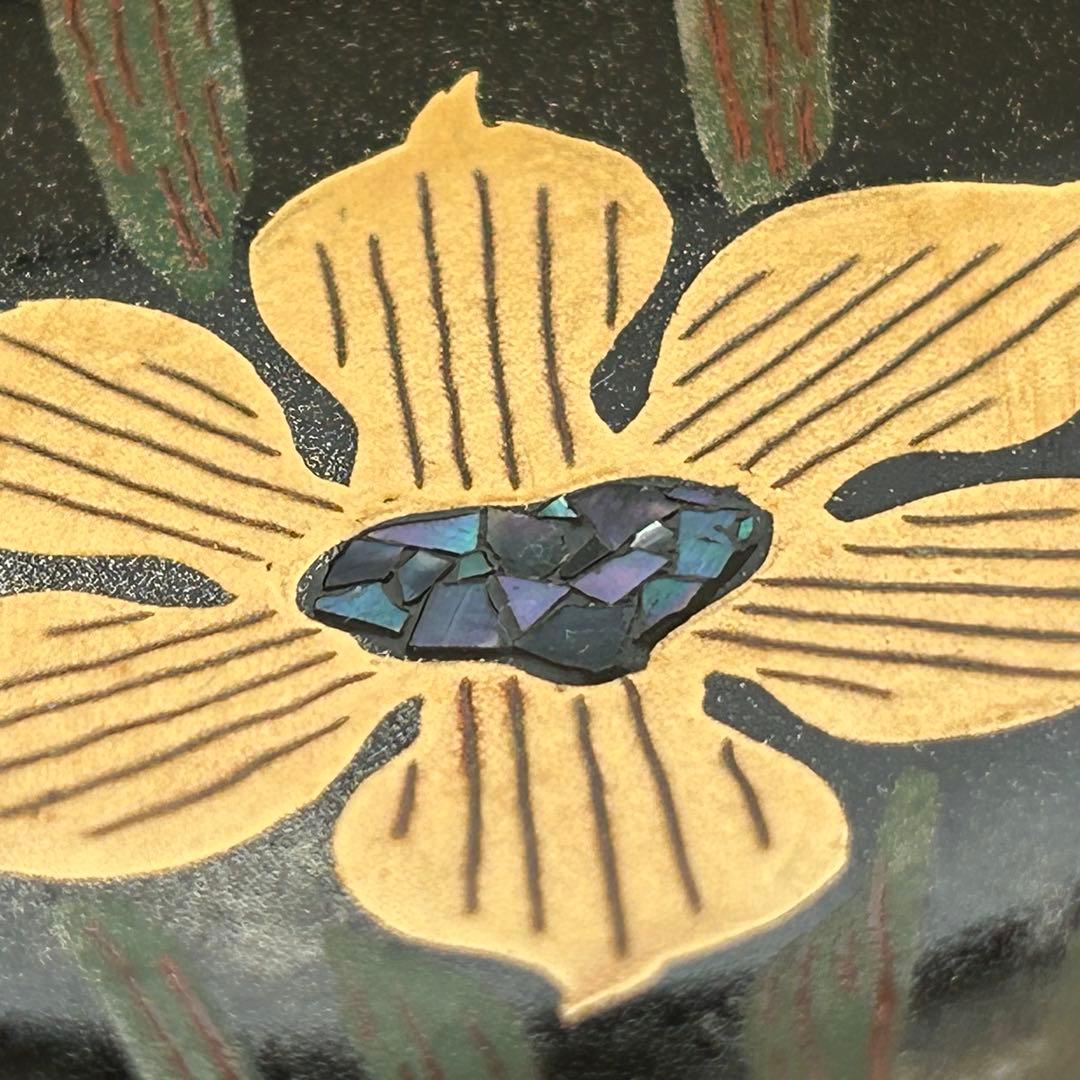 【新品.希少品】1点作　天然木　本漆　漆　漆塗り　て塗り　手描き　螺鈿　金の蒔絵