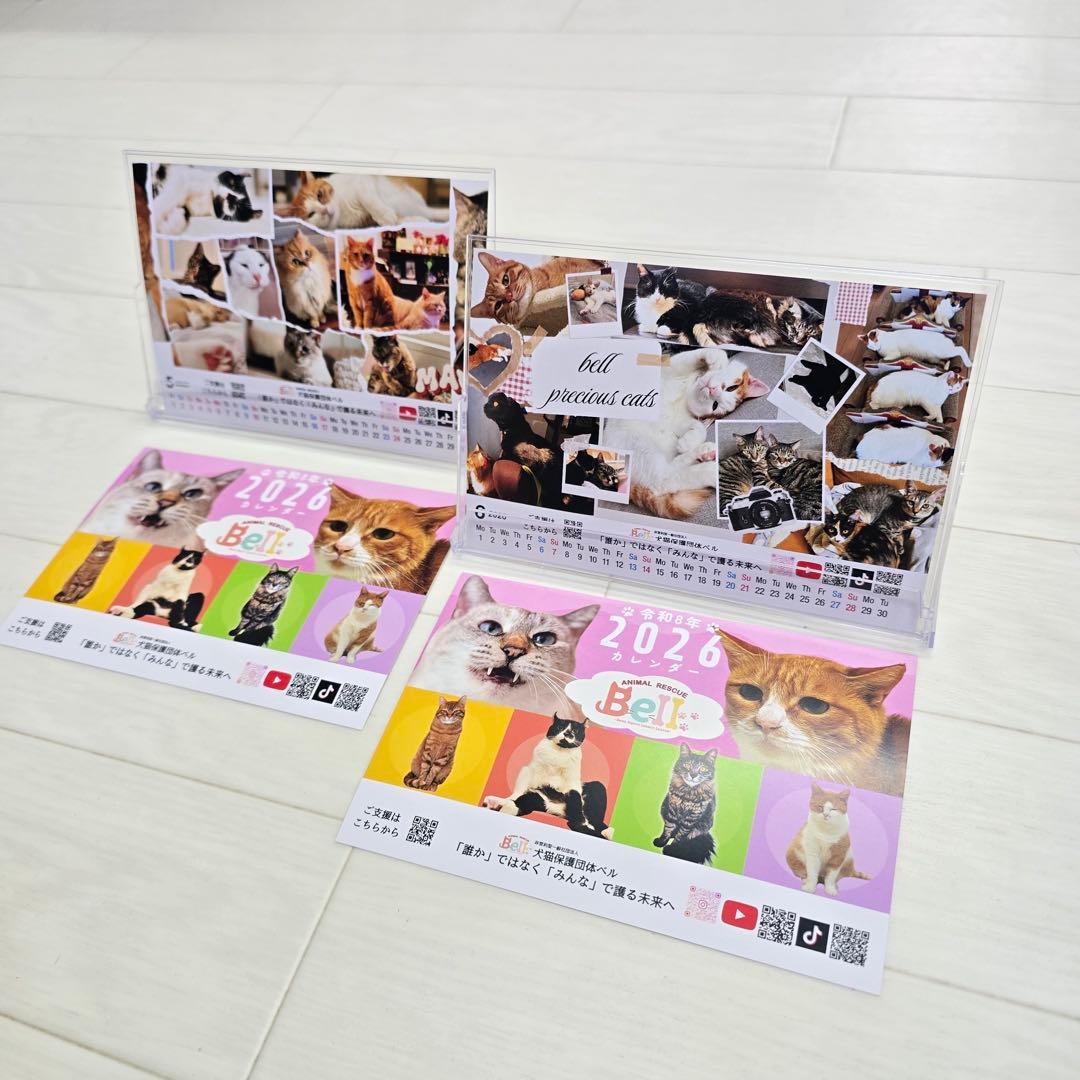 ①《猫》 卓上チャリティーカレンダー5枚セット