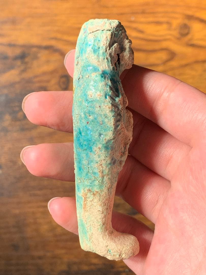 古代エジプト出土ファイアンス製ウシャブティガンダーラホルススカラベ