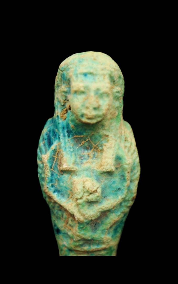 古代エジプト出土ファイアンス製ウシャブティガンダーラホルススカラベ