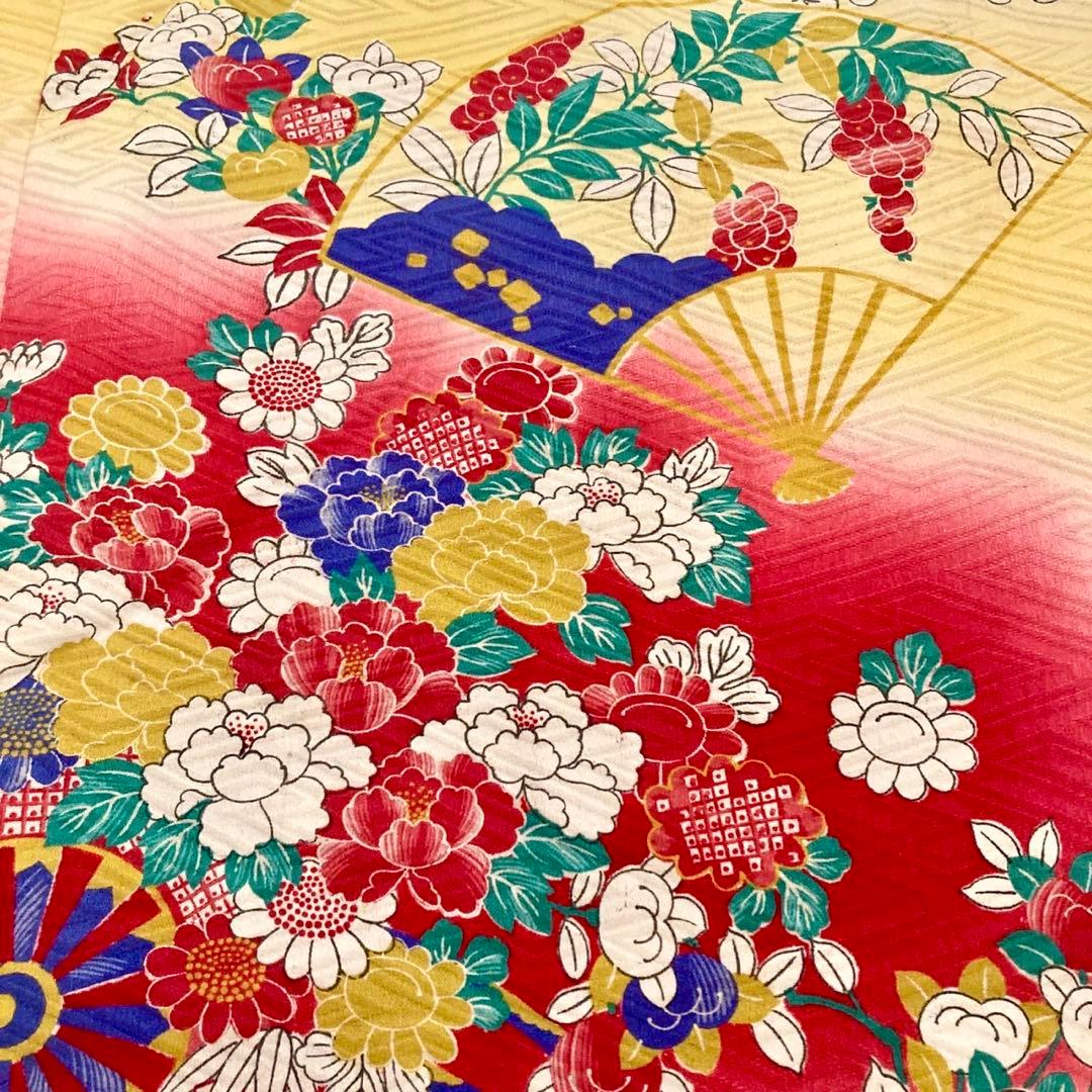 ★アンティーク　女の子　子供着物　7歳　七五三　　大正ロマン　NO48