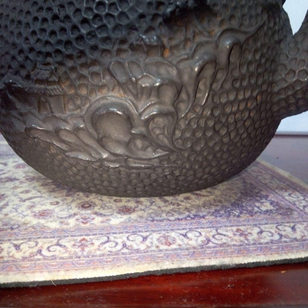 亀文堂 鉄瓶 楼閣廊紋様