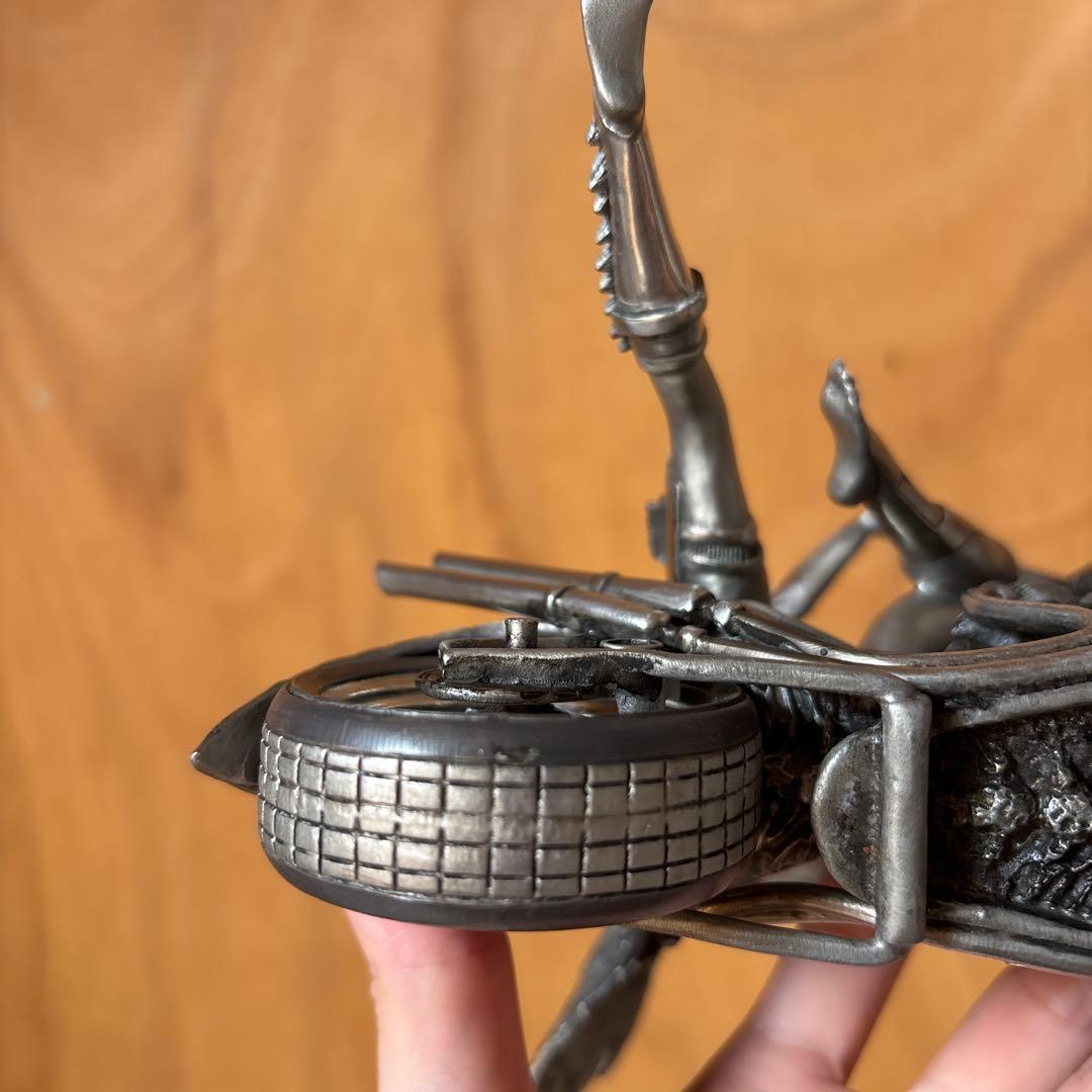 金属製　バイク　天使　フィギュア　模型　ピューター