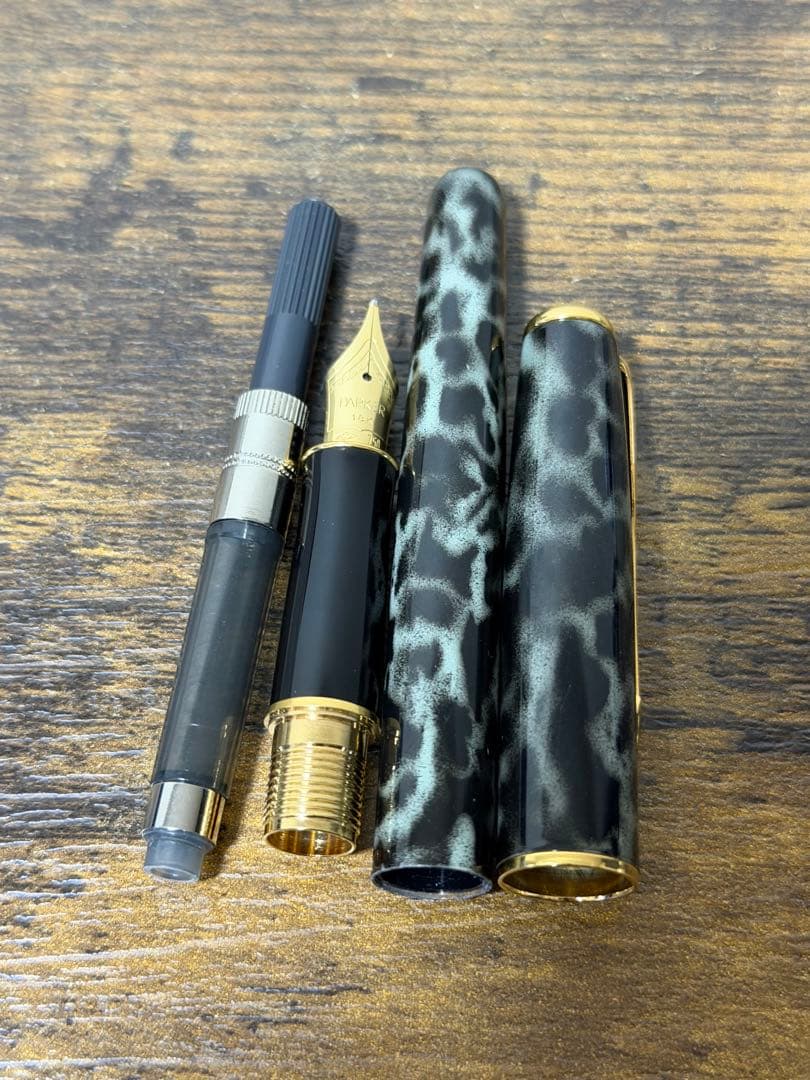 試筆のみ　18金　ゴールド　マーブル　パーカー　ソネット　コンバーター付き