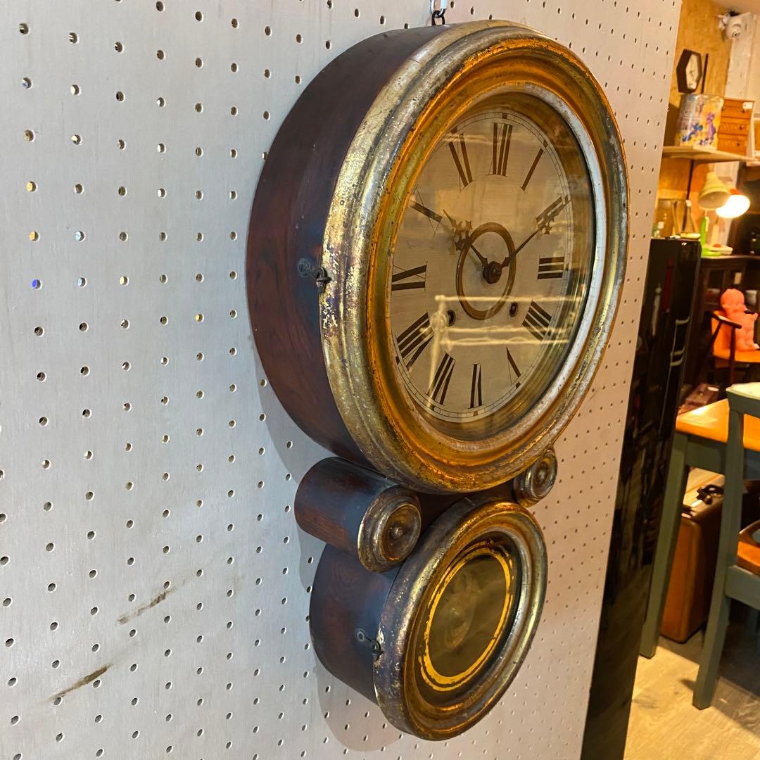 E.INGRAHAM 柱時計 だるま時計 振り子時計 機械時計　ヴィンテージ