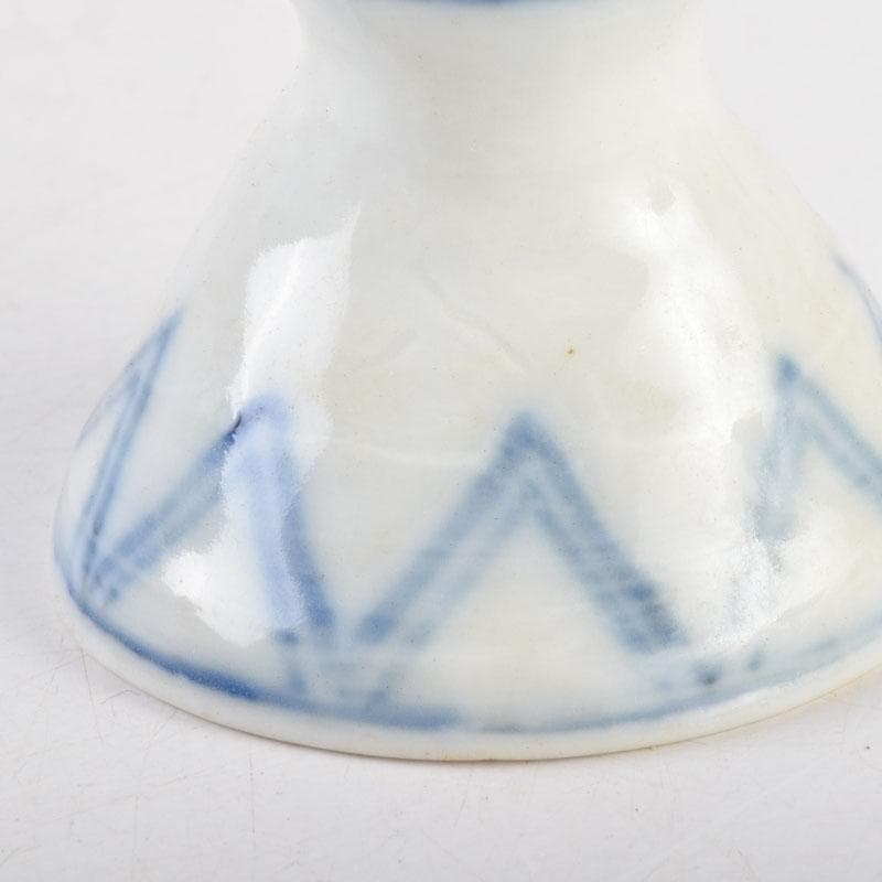 茶道具　京焼　河合瑞豊作　染付　千切蓋置　共布共箱　V　8804