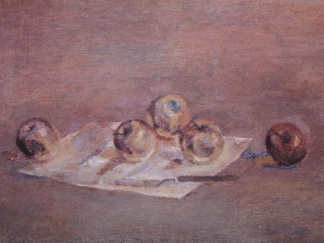 坂本繁二郎、「林檎」、希少な額装用画集より、新品高級額装付、状態良好