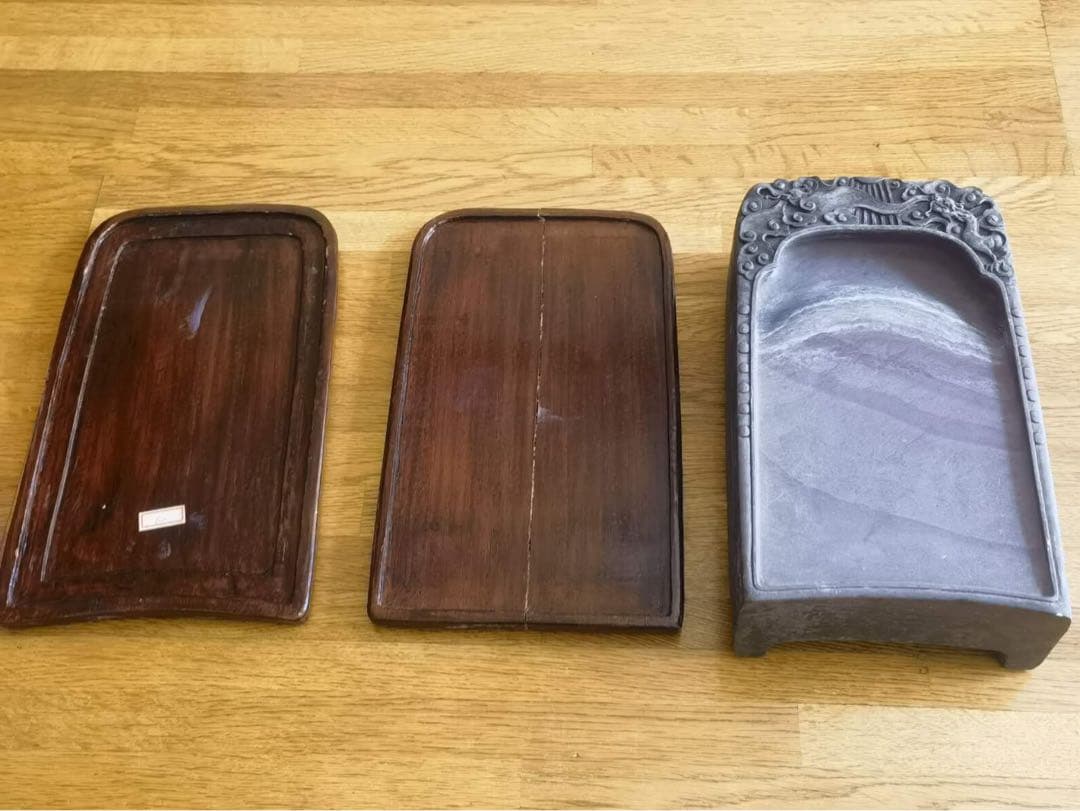 端渓硯　銘文あり　乙丑年 長27cm