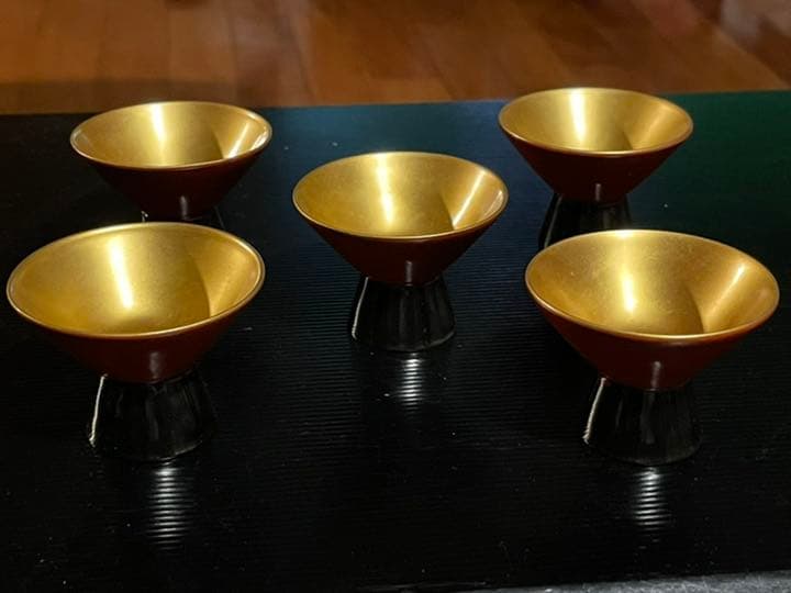 輪島塗り　お猪口　金杯