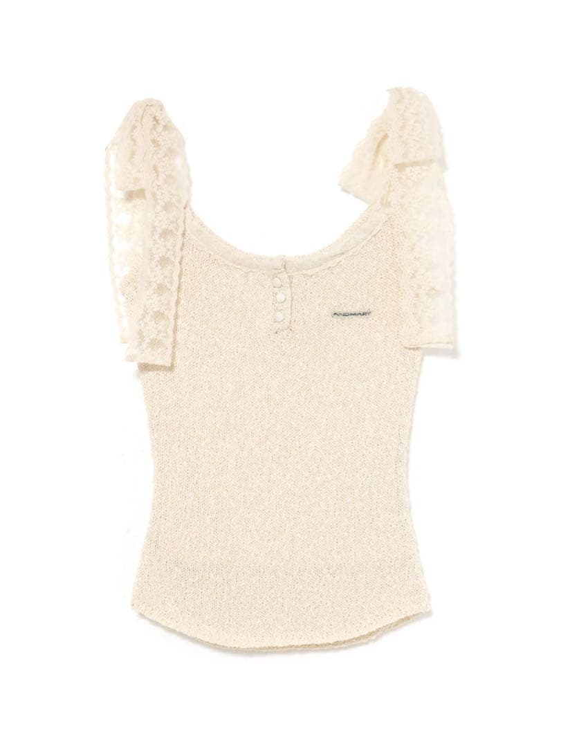 andmary Cotton ribbon tank ivory 新品未使用